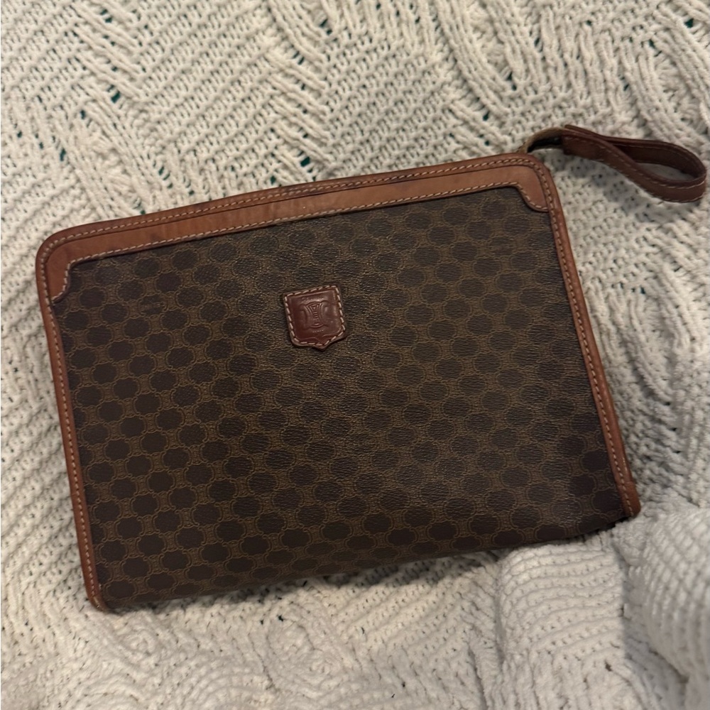 CELINE Brown Leather Clutch